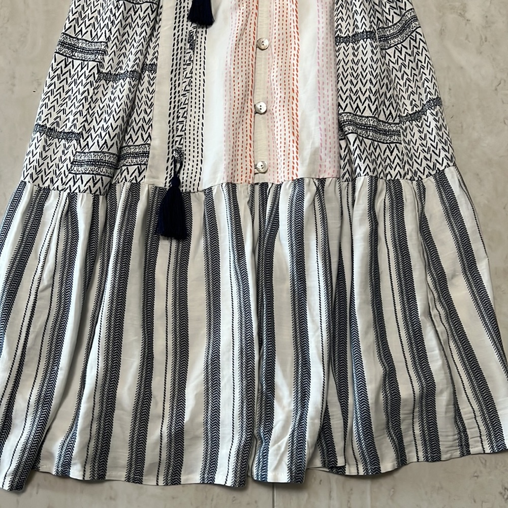 Mid Length Dress Button Down Spaghetti Straps - image 4